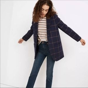 Madewell Larsen Blazer in Windowpane, Navy, Medium, NWT